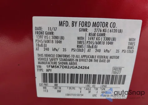 2018 Ford Explorer Xlt from USA, damaged, VIN 1FM5K7D82JGA24264
